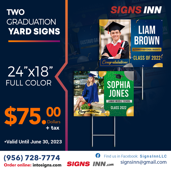 Graduation Yard Sign and H-Stake - 2 pieces