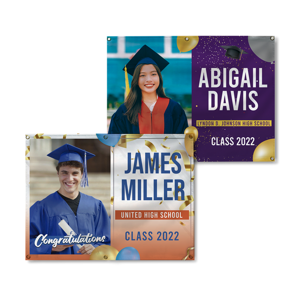 TWO GRADUATION BANNERS