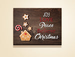 24" x 18" Joy, love, Peace, Believe, Christmas canvas